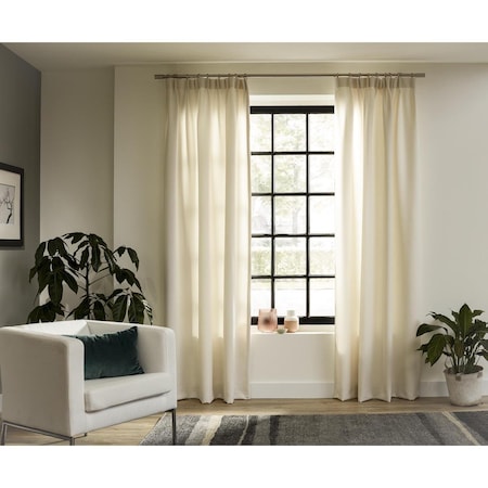 Kd Mueble 63 in. Intensions Single Curtain Rod Kit, Brushed Nickel KD3572746